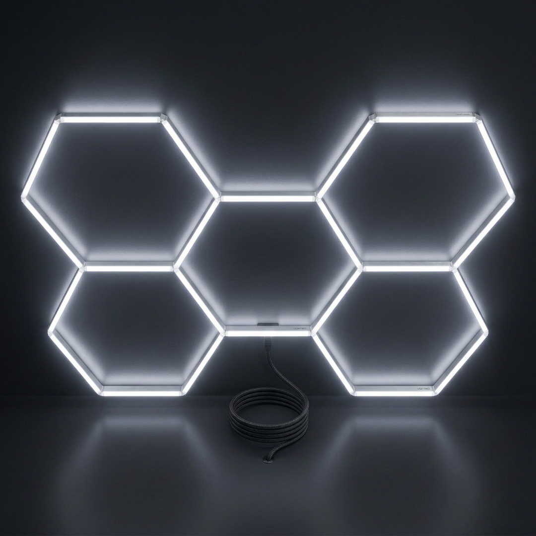 Sistema de Iluminación LED Hexagonal Modular - Kit Profesional (2.35 m x 1.65 m)